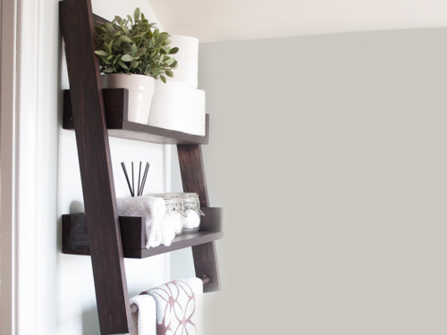 DIY Bathroom Storage Ladder